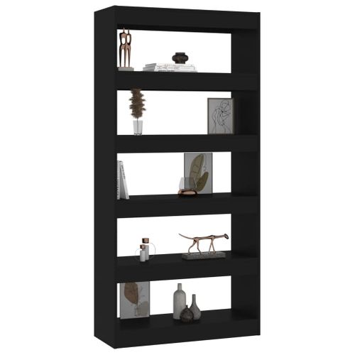 Bibliothèque/séparateur De Pièce Noir 80x30x166 Cm Aggloméré