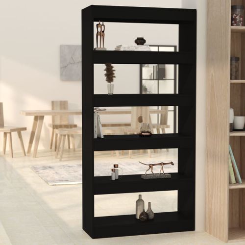 Bibliothèque/séparateur De Pièce Noir 80x30x166 Cm Aggloméré