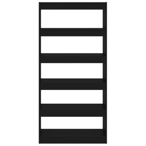 Bibliothèque/séparateur De Pièce Noir 80x30x166 Cm Aggloméré