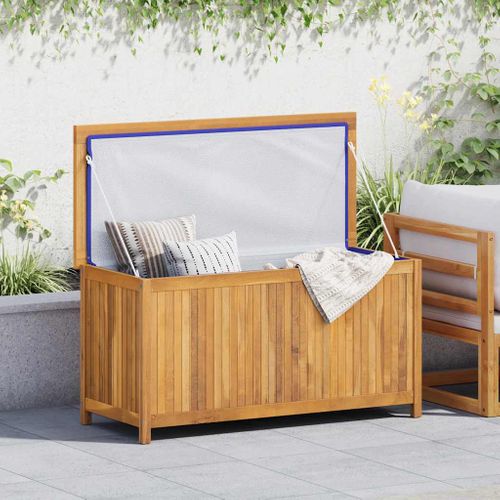 Boîte De Jardin 114x50x58 Cm Bois Massif De Teck Rangement Coffre De Stockage Organisateur