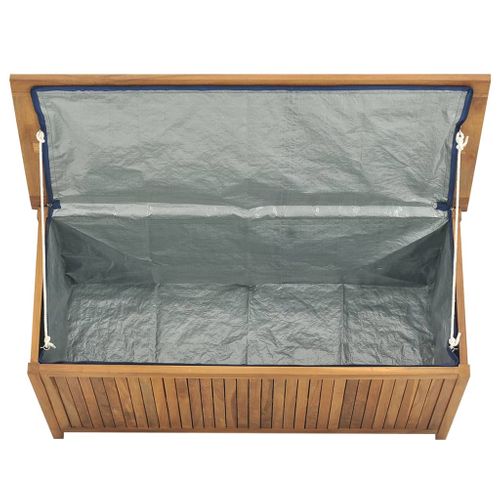 Boîte De Jardin 114x50x58 Cm Bois Massif De Teck Rangement Coffre De Stockage Organisateur