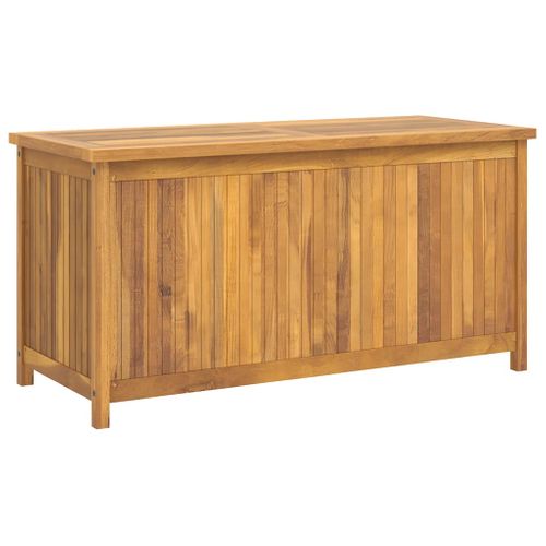 Boîte De Jardin 114x50x58 Cm Bois Massif De Teck Rangement Coffre De Stockage Organisateur