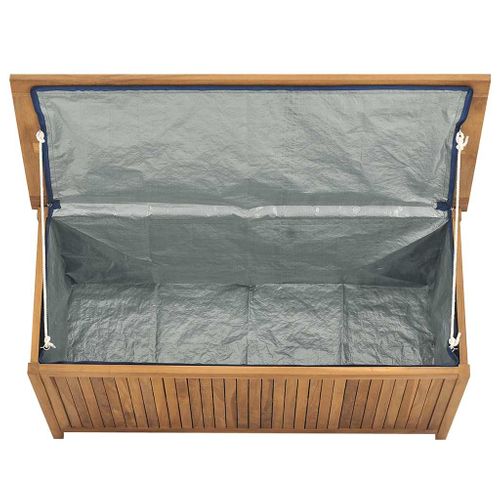 Boîte De Jardin 114x50x58 Cm Bois Massif De Teck Rangement Coffre De Stockage Organisateur
