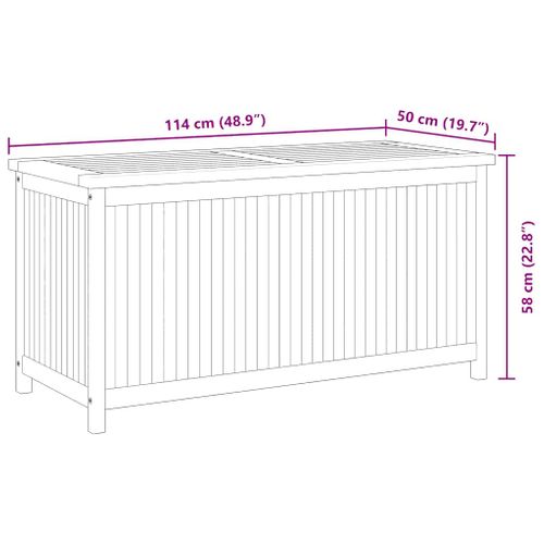 Boîte De Jardin 114x50x58 Cm Bois Massif De Teck Rangement Coffre De Stockage Organisateur