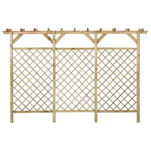 Clôture Treillis De Jardin 300x50x200 Cm Pin Imprégné Avec Dessus Pergola