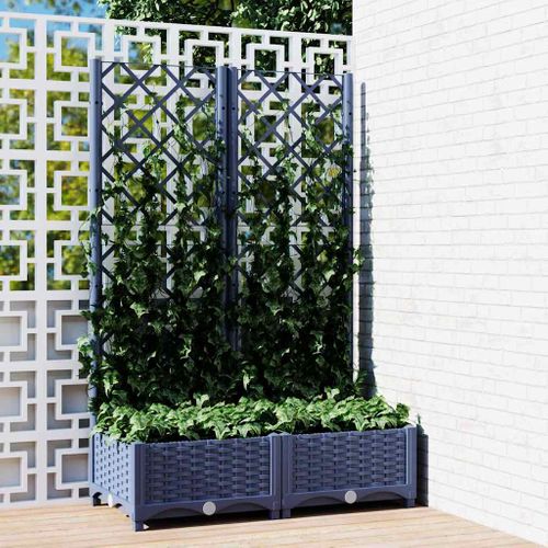 Jardinière Droit 3 Pièces Gris Foncé - Ensemble Pots Jardin
