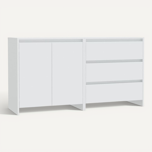 Buffets 2 Pièces Blanc Bois Contreplaqué
