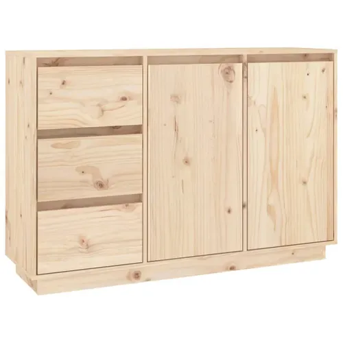 Buffet Avec 2 Portes et 3 Tiroirs 111x34x75 Cm Bois Massif Pin