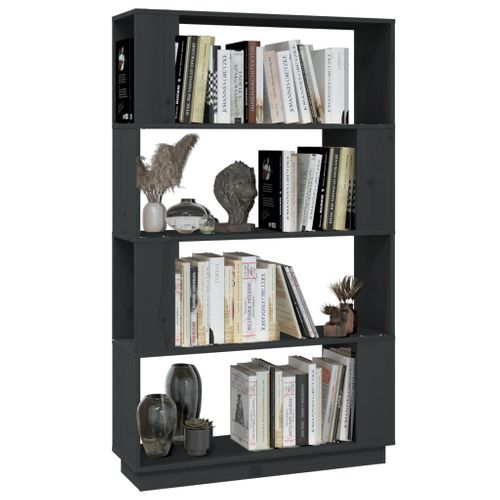 Etagère/séparateur De Pièce Gris 80x25x132 Cm Pin Massif