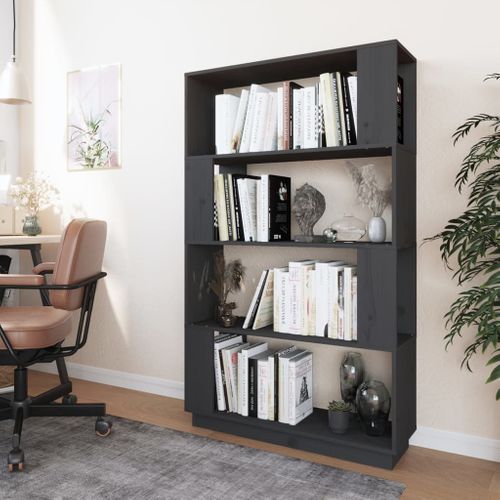 Etagère/séparateur De Pièce Gris 80x25x132 Cm Pin Massif