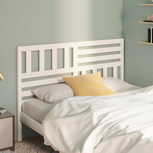 Tête De Lit Blanc 126x4x100 Cm Bois Massif De Pin