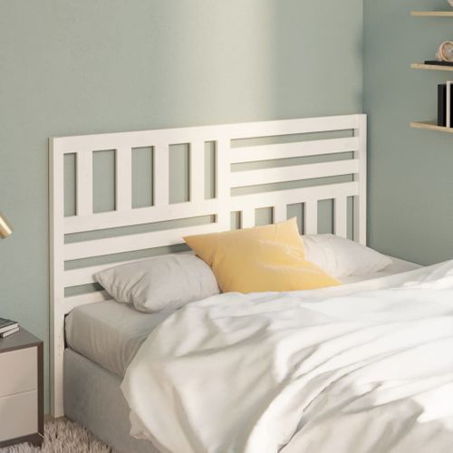 Tête De Lit Blanc 126x4x100 Cm Bois Massif De Pin