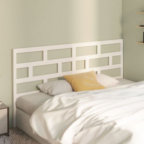 Tête De Lit Blanc 206x4x100 Cm Bois Massif De Pin