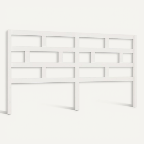 Tête De Lit Blanc 206x4x100 Cm Bois Massif De Pin