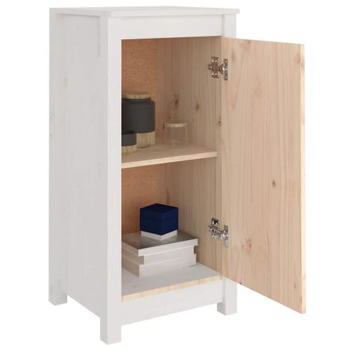 Buffets 2 Pièces Blanc 39x35x80 Cm Bois Massif De Pin