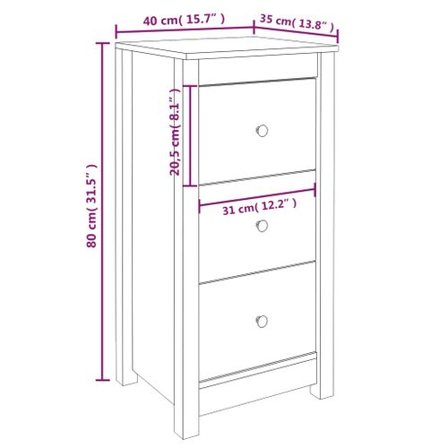 Chiffonnier 40x35x80 Cm Bois Massif De Pin