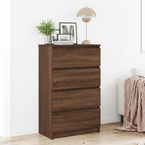 Buffet Chêne Marron 60x35x98,5 Cm Bois Contreplaqué