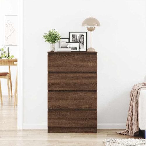 Buffet Chêne Marron 60x35x98,5 Cm Bois Contreplaqué