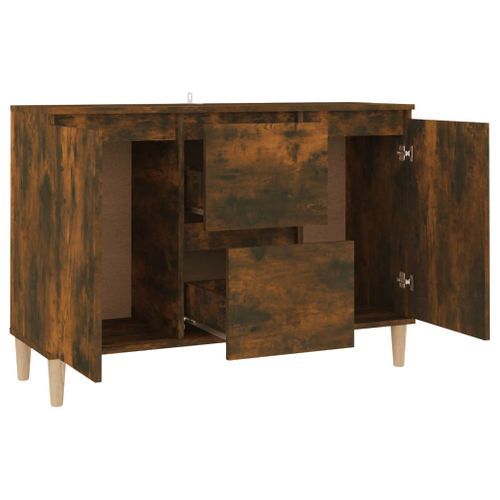 Buffet Chêne Fumé 101x35x70 Cm Bois Contreplaqué