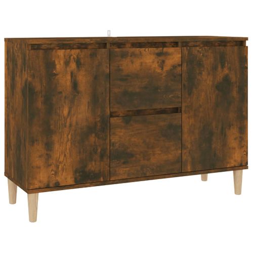 Buffet Chêne Fumé 101x35x70 Cm Bois Contreplaqué