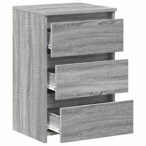 Tables De Chevet 2 Pièces Sonoma Gris 40x35x62,5cm Bois Contreplaqué