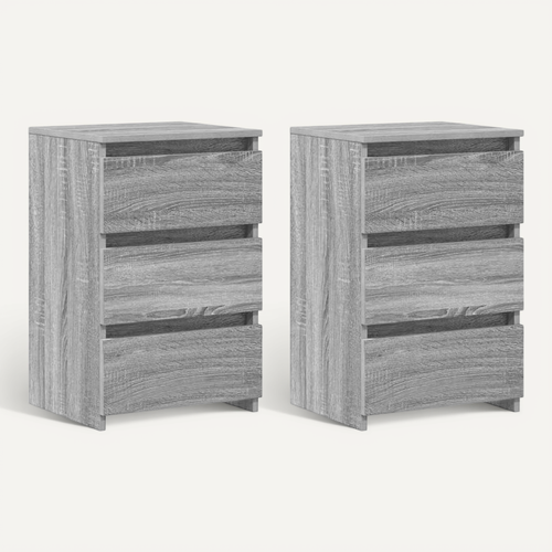 Tables De Chevet 2 Pièces Sonoma Gris 40x35x62,5cm Bois Contreplaqué