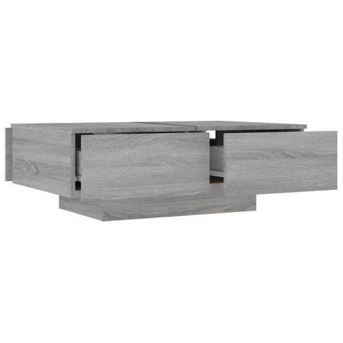 Table Basse Rectangulaire Sonoma Gris 90x60x31 Cm Bois D'ingénierie Table D'appoint Salon