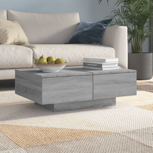 Table Basse Rectangulaire Sonoma Gris 90x60x31 Cm Bois D'ingénierie Table D'appoint Salon