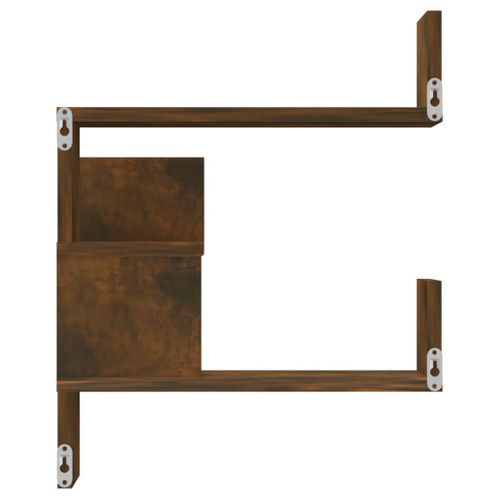 étagères D'angle Murales 2 Pièces Chêne Fumé 40x40x50 Cm Bois
