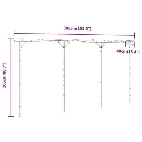 Pergola Bambou 385x40x205 Cm