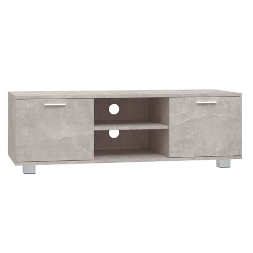 Meuble TV Gris Béton 120x40,5x35 Cm Bois Contreplaqué