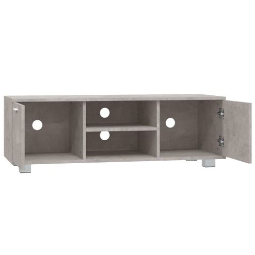 Meuble TV Gris Béton 120x40,5x35 Cm Bois Contreplaqué