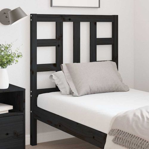 Tête De Lit Noir 81x4x100 Cm Bois Massif De Pin