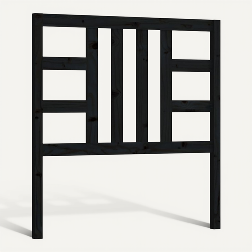 Tête De Lit Noir 81x4x100 Cm Bois Massif De Pin