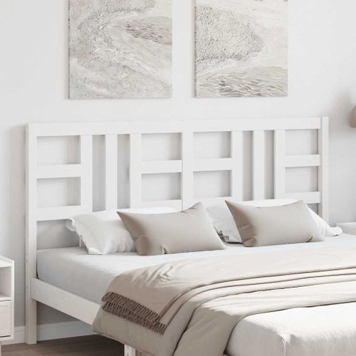 Tête De Lit Blanc 156x4x100 Cm Bois Massif De Pin