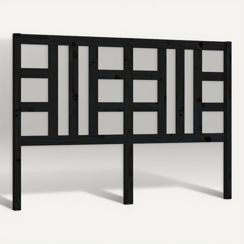 Tête De Lit Noir 166x4x100 Cm Bois Massif De Pin