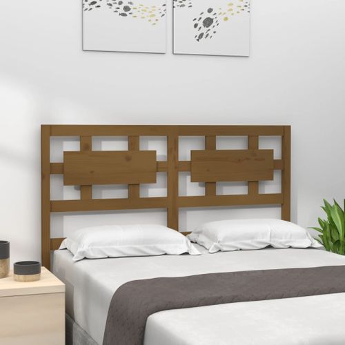 Tête De Lit Marron Miel 125,5x4x100 Cm Bois Massif De Pin