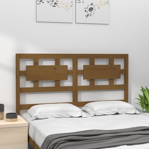 Tête De Lit Marron Miel 125,5x4x100 Cm Bois Massif De Pin