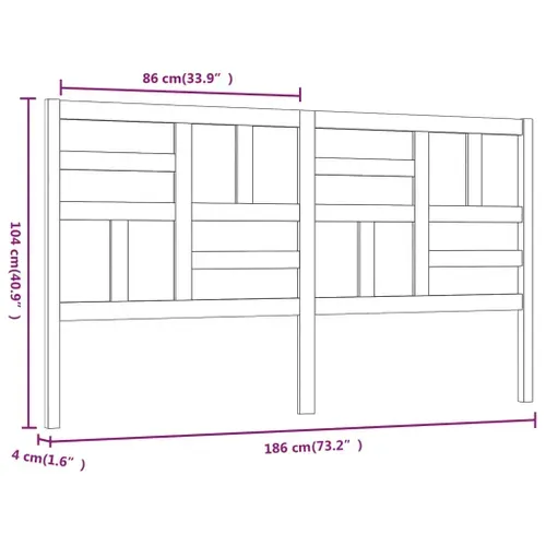 Tête De Lit 186x4x104 Cm Bois Massif De Pin