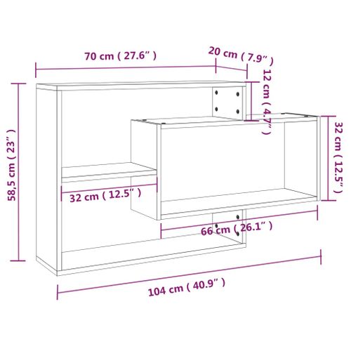 étagère Murale Chêne Fumé 104x20x58,5 Cm Bois Contreplaqué