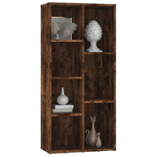 Armoire À Livres Chêne Fumé 50x25x106 Cm