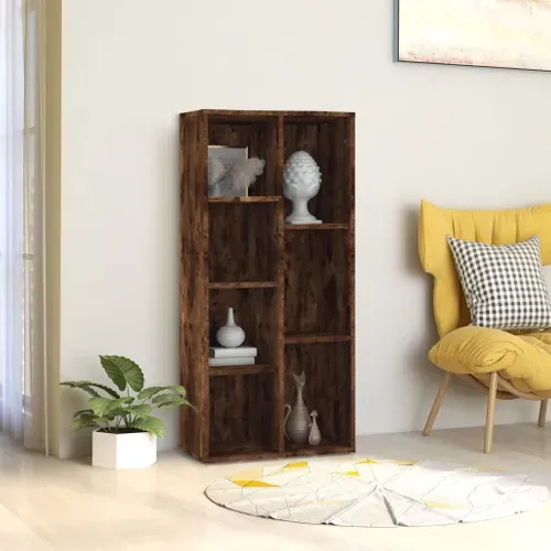 Armoire À Livres Chêne Fumé 50x25x106 Cm