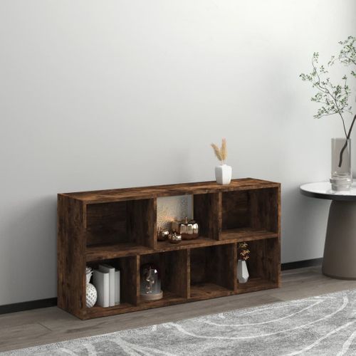 Armoire À Livres Chêne Fumé 50x25x106 Cm