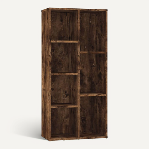 Armoire À Livres Chêne Fumé 50x25x106 Cm