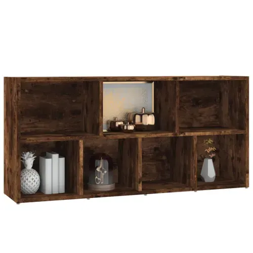 Armoire À Livres Chêne Fumé 50x25x106 Cm