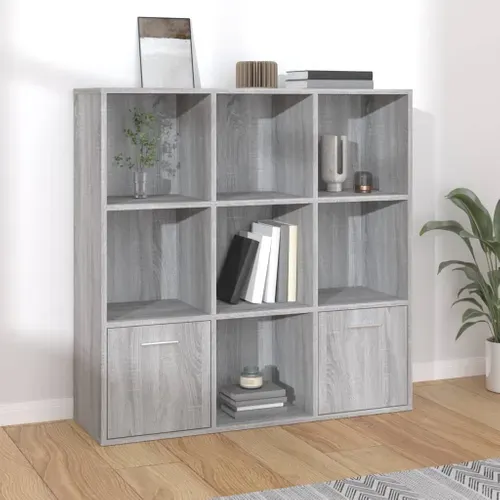 Armoire À Livres Sonoma Gris 98x30x98 Cm