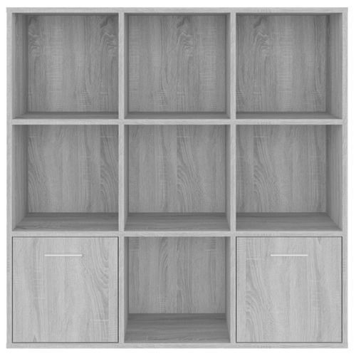 Armoire À Livres Sonoma Gris 98x30x98 Cm