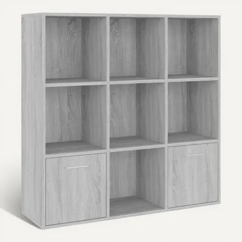 Armoire À Livres Sonoma Gris 98x30x98 Cm