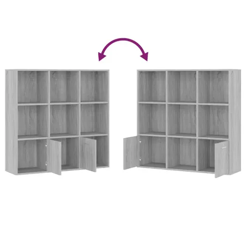 Armoire À Livres Sonoma Gris 98x30x98 Cm
