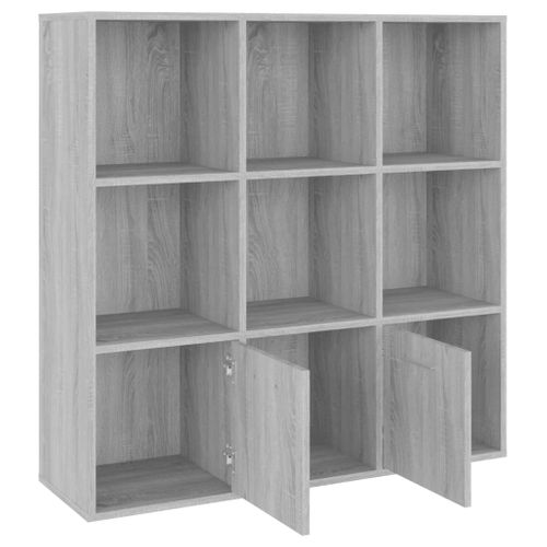 Armoire À Livres Sonoma Gris 98x30x98 Cm